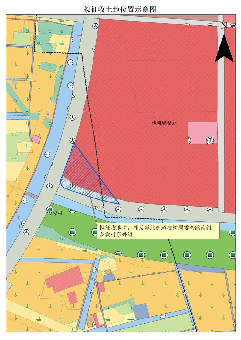 槐树党群服务中心（三角公园绿地）示意图